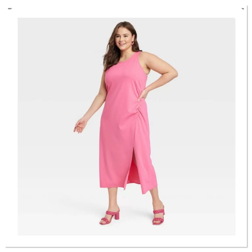 Women’s Sleeveless Ruched Ponte Dress a new day